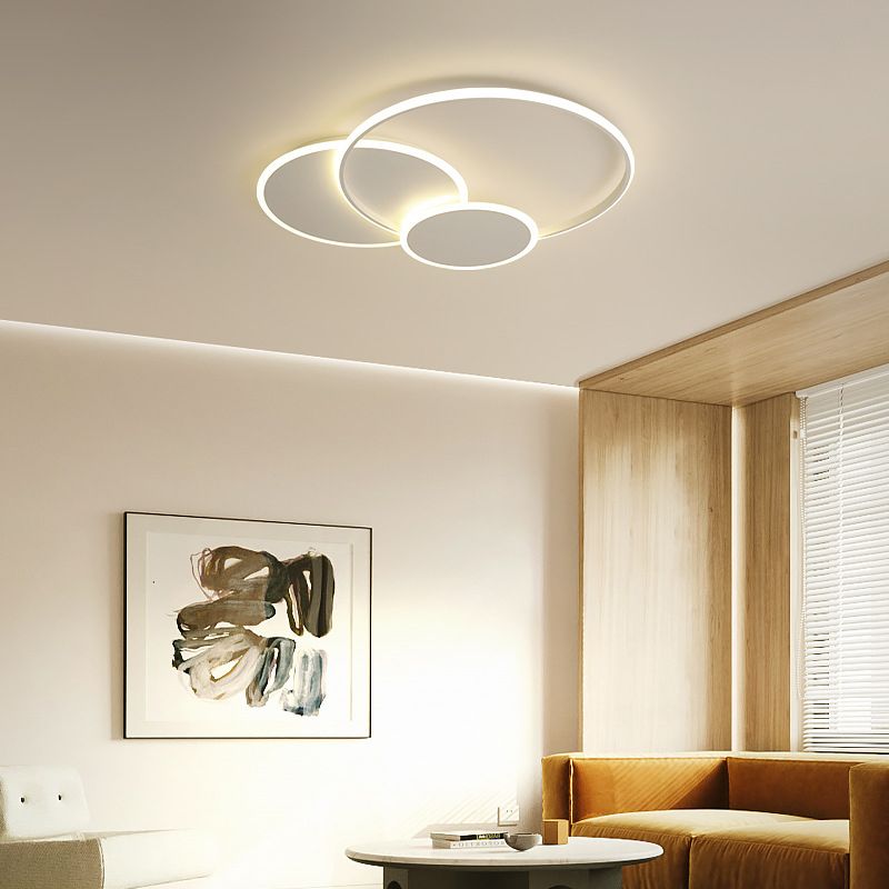 Circles Flush Mount Light Minimalist Style Metal LED Flush Ceiling Light Fixture