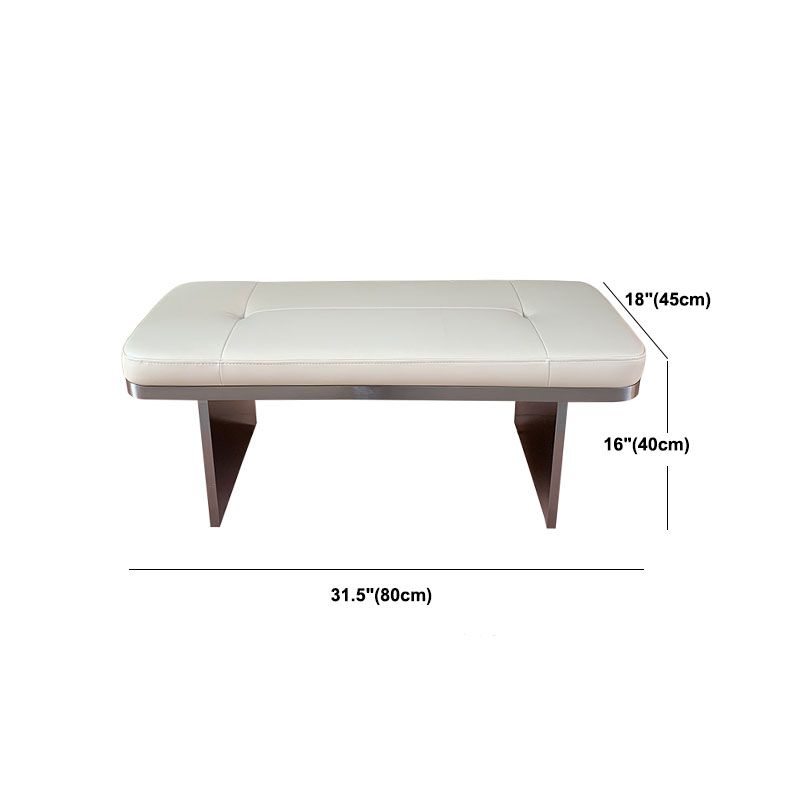 Modern Upholstered Bench, 16"H Bedroom Bench with Metal Legs