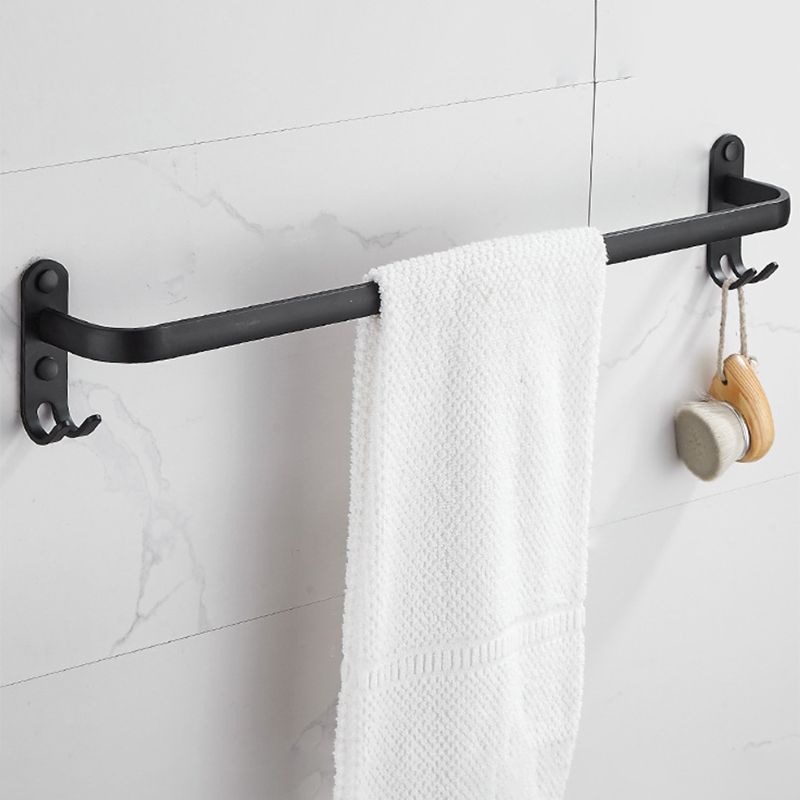 Modern Black Aluminum Bath Hardware Set Towel Bar Bathroom Hardware