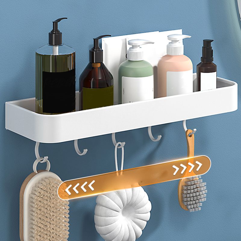 White 2-Piece Bathroom Hardware Modern Bathroom Accessory Set, Bath Shelf