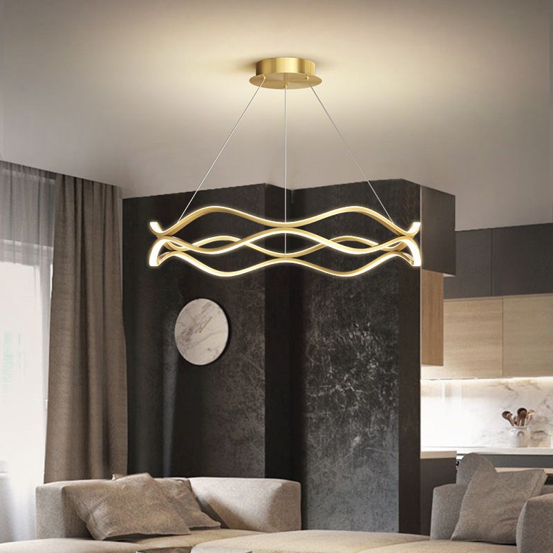 2 Lights Modern LED Chandelier Lighting Fixtures Living Room Linear Chandelier Lamp