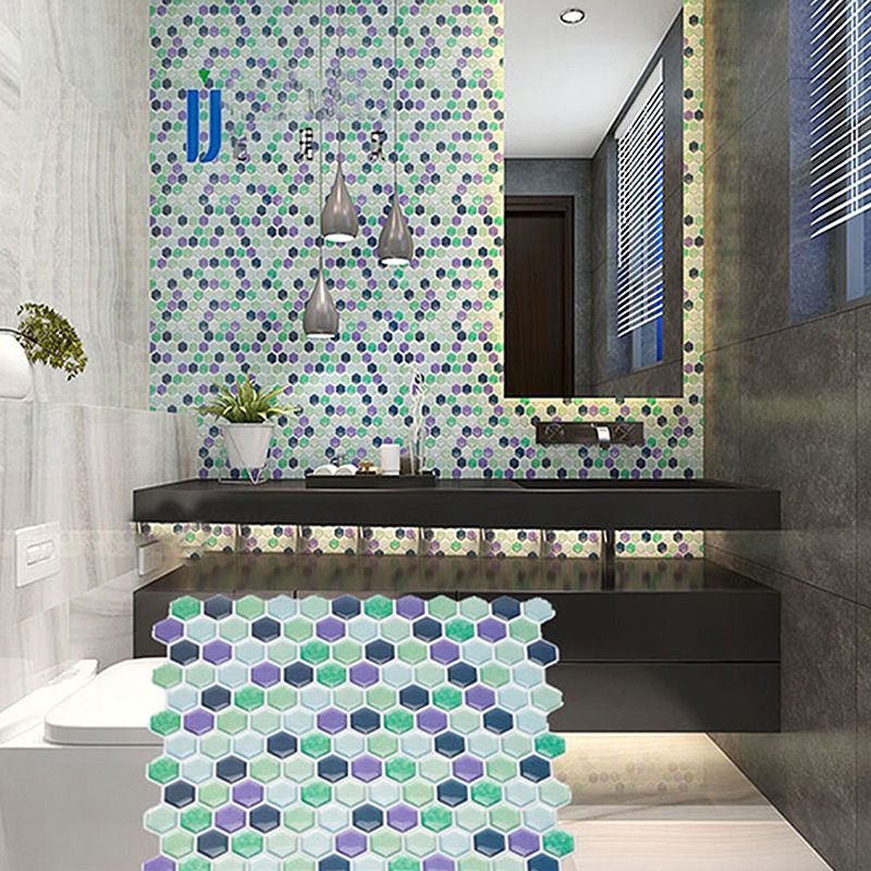 Colorful Mosaic Peel & Stick Tile Water-resistant for Backsplash Wall