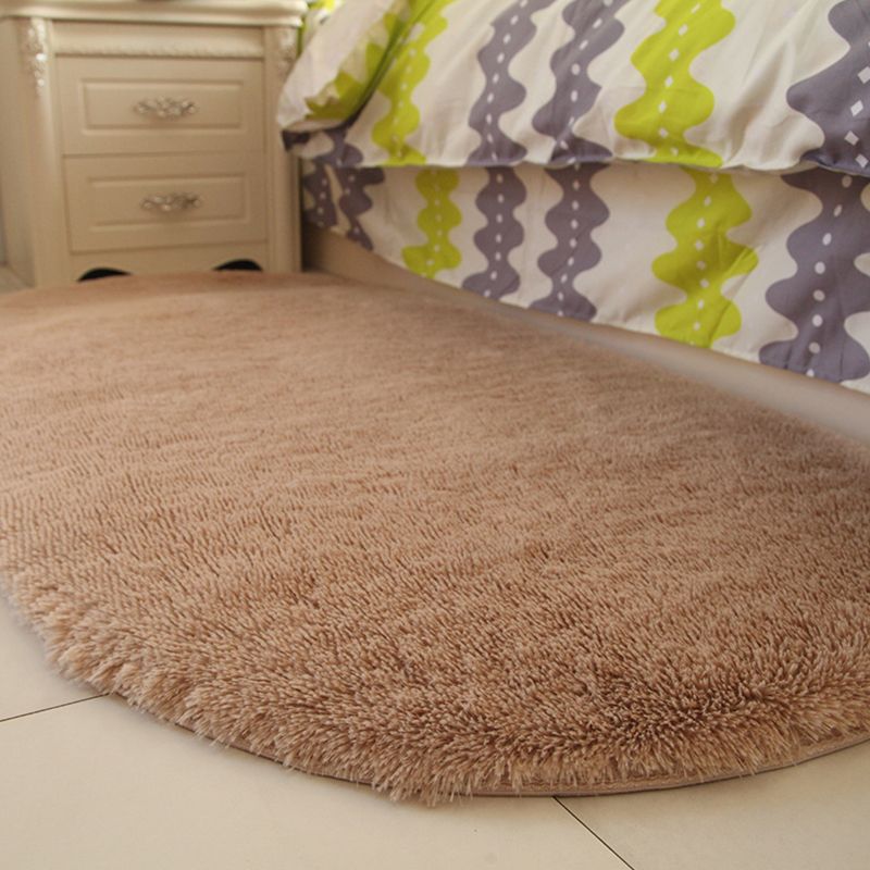 Minimalist Bedroom Rug Multi Colored Plain Rug Shaggy Stain Resistant Machine Washable Non-Slip Rug