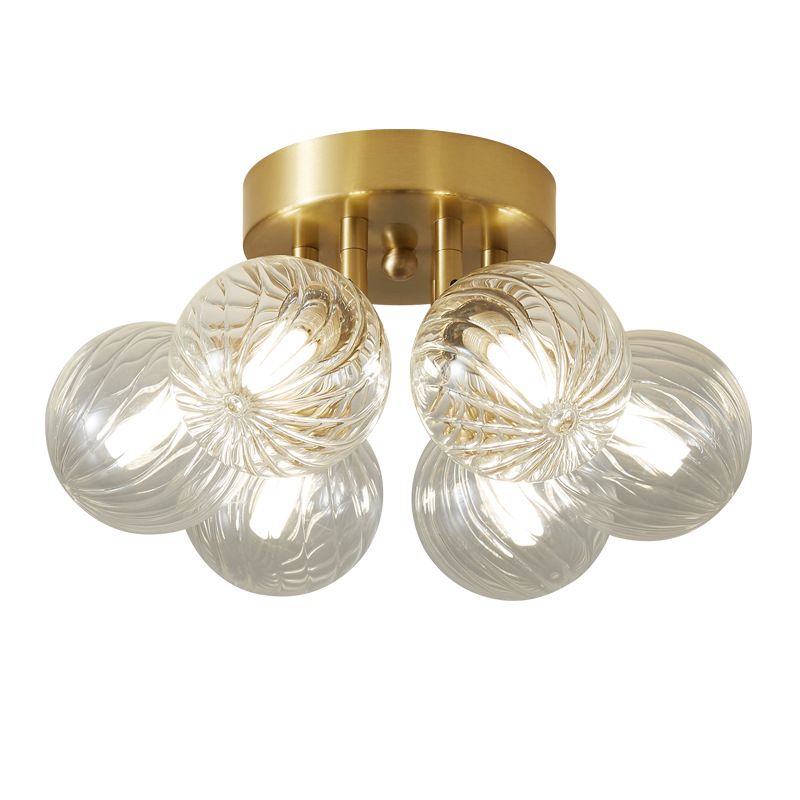 Verre sphérique Semi Flush Mount Light Plafond Modern Gold Semi Flush Plafond Lightture