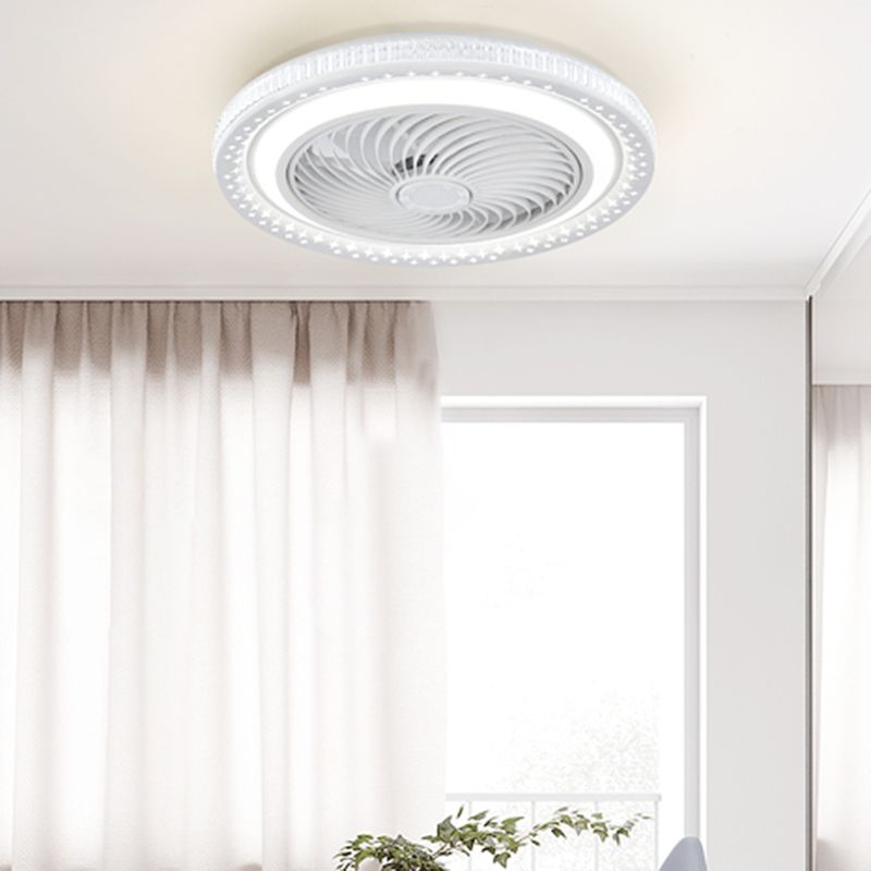 Metal Ceiling Fan Light Modern Style 2 Light Ceiling Fan Lighting for Living Room