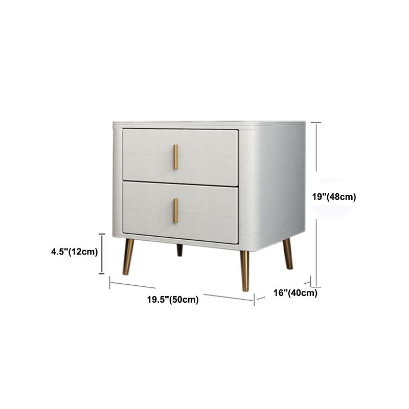 Modern Bedside Cabinet Pine and Faux Leather Night Table for Bedroom