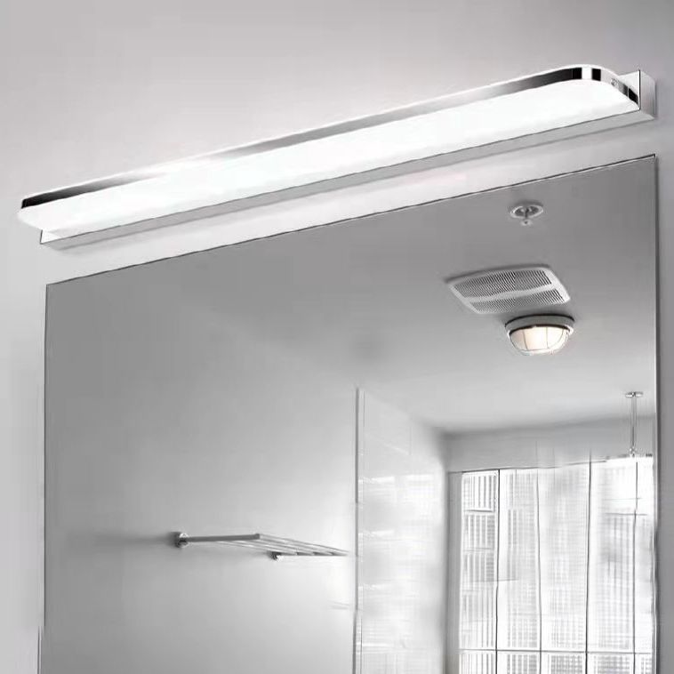 Modern Style Linear Wall Vanity Light Metal 1-Light LED Vanity Light Strip in Sliver