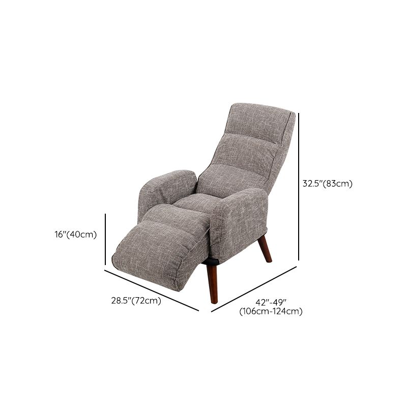 Modern Linen Standard Recliner Upholstered Recliner Chair in Gray