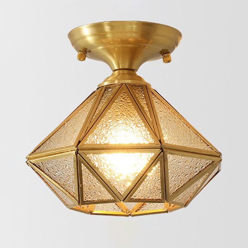 Diamond Shape Ceiling Lighting Modern Glass Flush Mount Fixture for Hallway