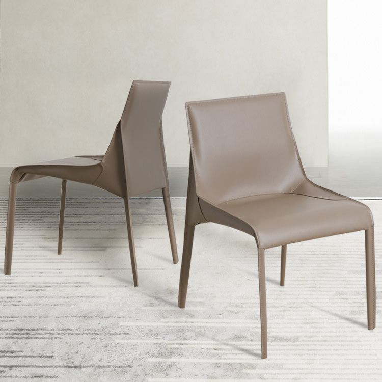 Modern Dining Chairs Armless Chairs for Kitchen with Metal Legs