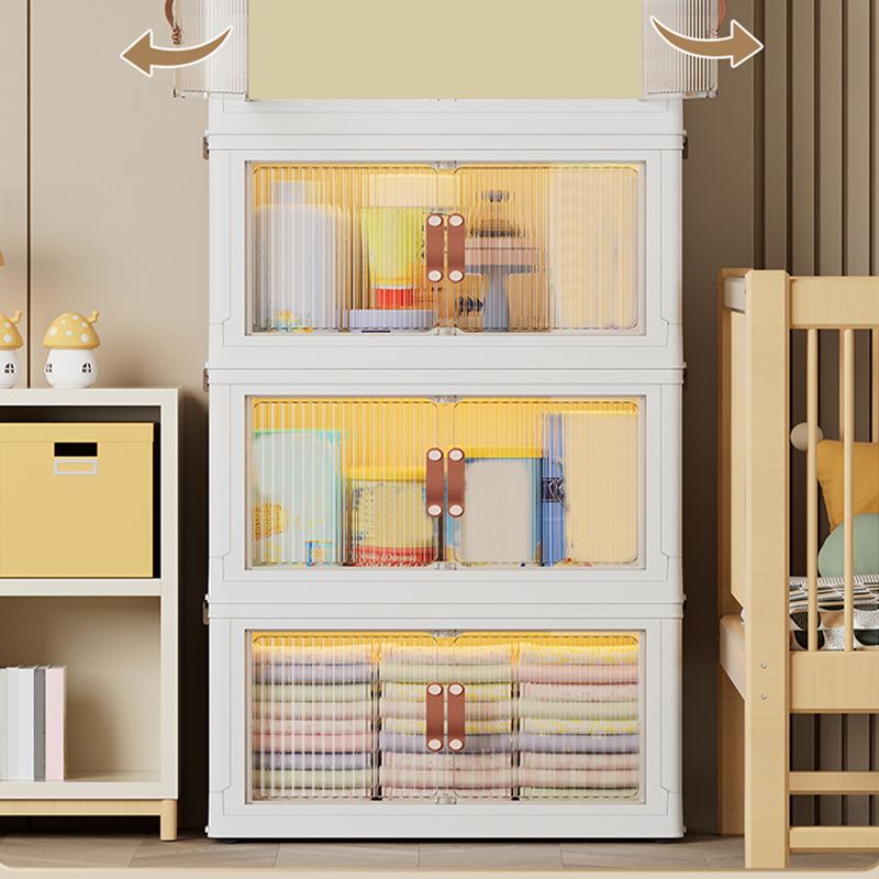 Contemporary Armoire Cabinet Plastic Kids Closet with 10 Doors