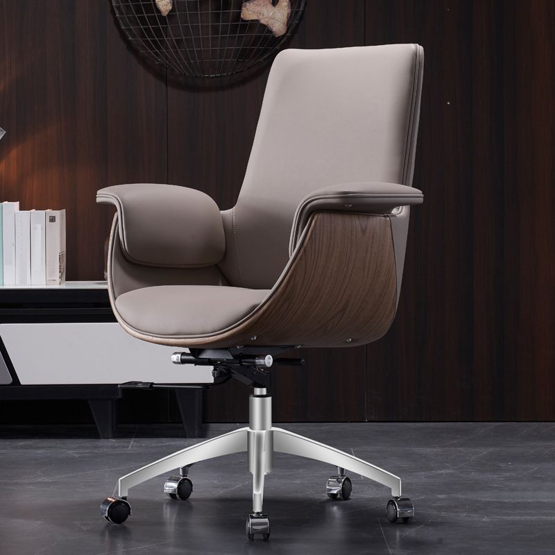 Executive Ergonomic Task Chair Chrome Metal Base Contemporary Office Chair