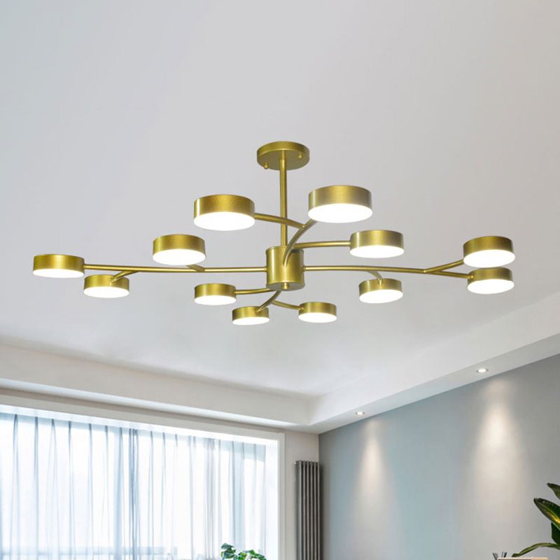 Cylinder Shape Pendant Chandeliers Contemporary Style Metal Hanging Light Fixtures