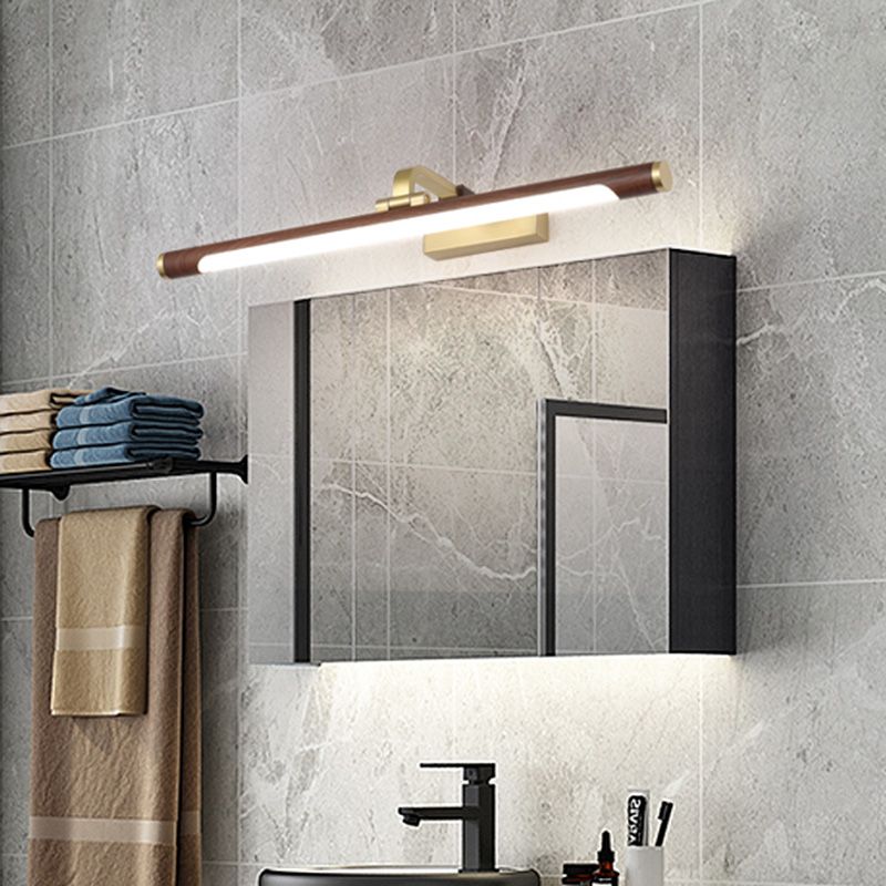 Linear Vanity Lighting Fixtures Modern Minimalist Style Wood Vanity Lights