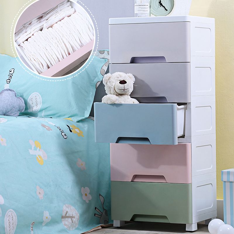 Modern White Kids Furniture Plastic Vertical Dresser for Kids