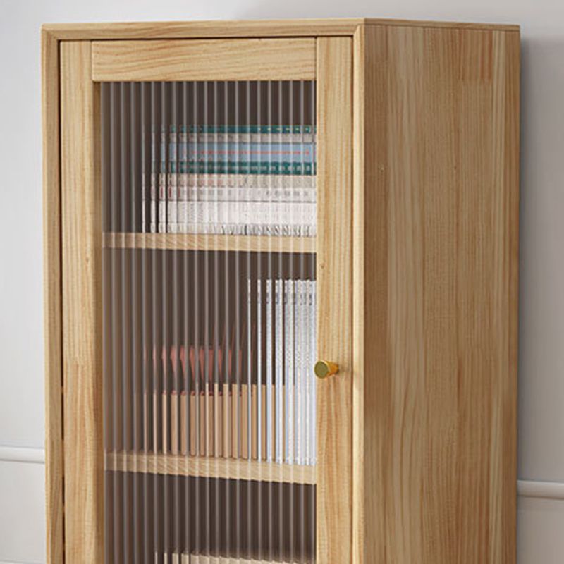 Solid Wood Display Cabinet Glass Door Storage Cabinet with Drawers for Living Room