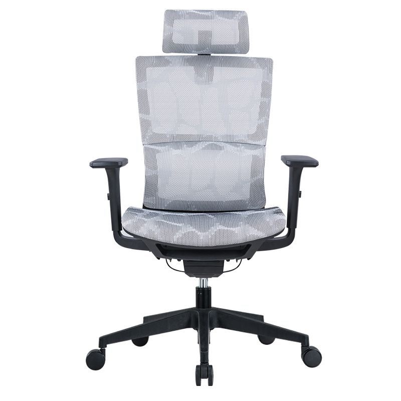 Modern Tilt Mechanism Swivel Chair Ergonomic Gray Mesh Desk Chair