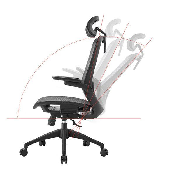 Adjustable High Back Office Chair Lumbar Support Contemporary Chair