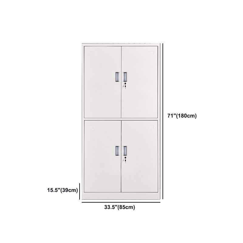 Contemporary File Cabinets Metal Frame Solid Color Vertical File Cabinet with Key Lock