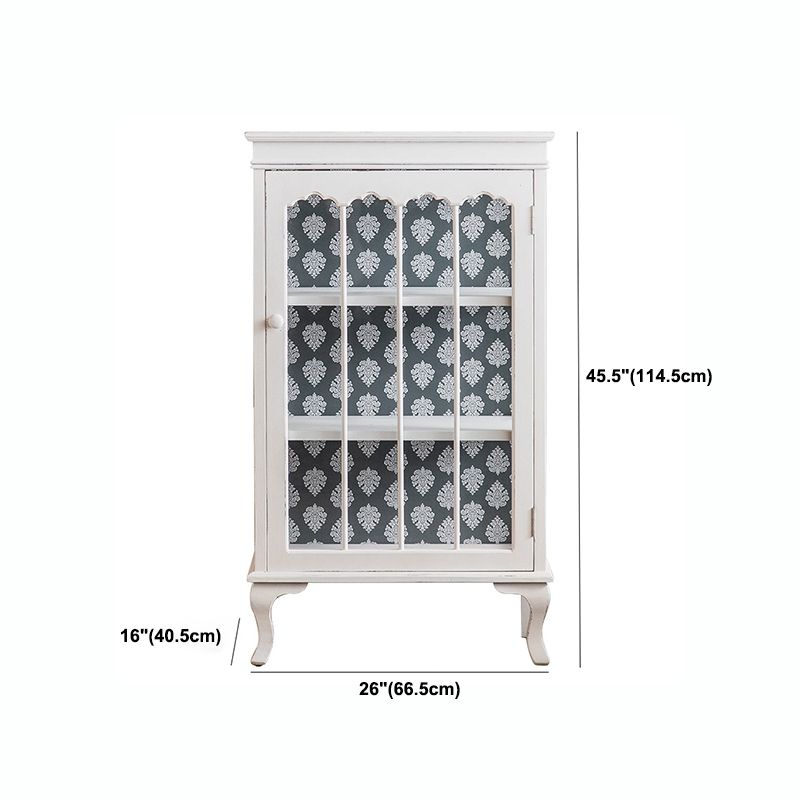 Modern Faux Wood Display Cabinet 16" W White Hutch Cabinet for Dining Room