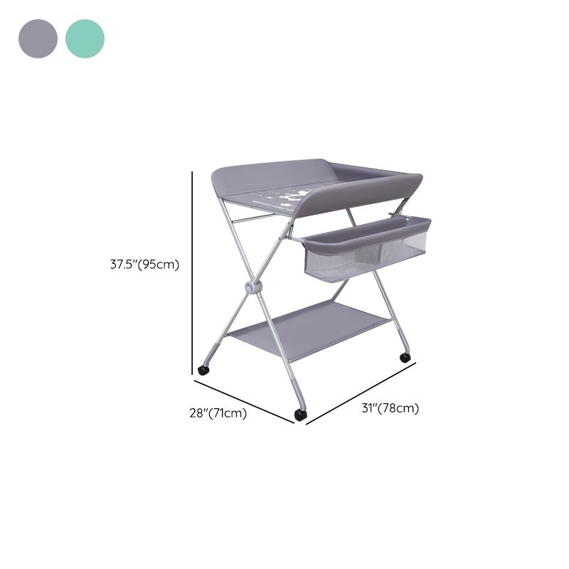 Folding and Portable Changing Table Metal Baby Changing Table with Pad