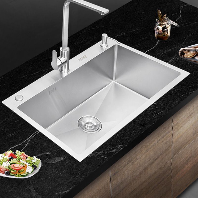 Contemporary Kitchen Sink Stainless Steel Drain Assembly Kitchen Sink