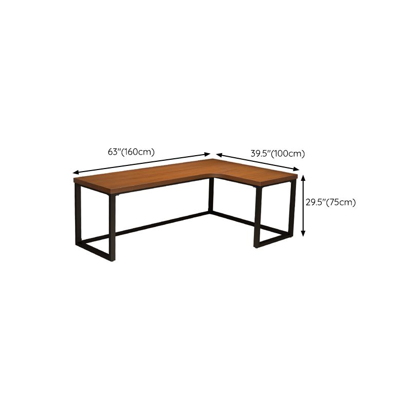 29.25 Inch Height Contemporary Office Desk L-Shape Solid Wood Writing Desk