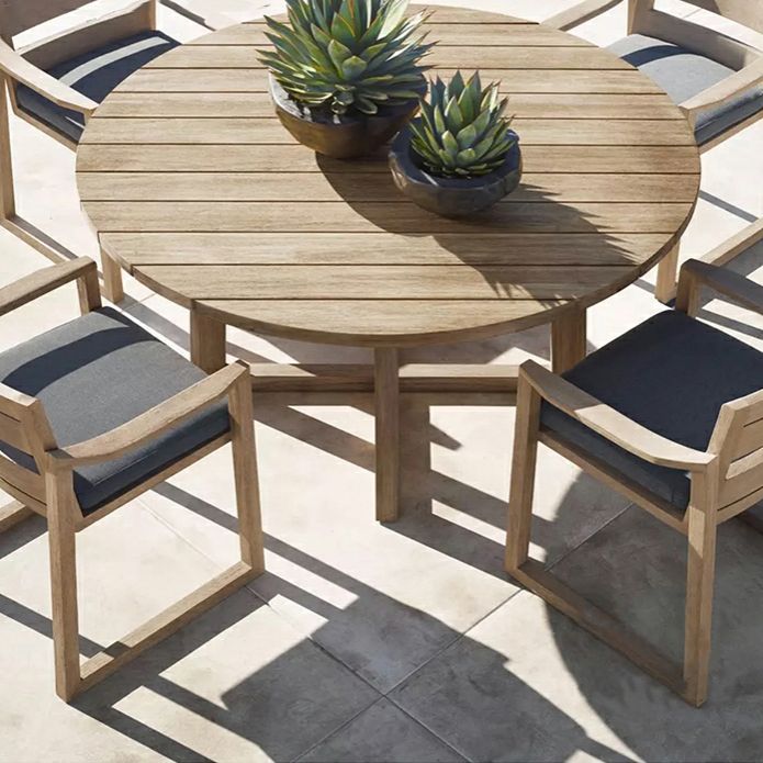 Solid Wood Dining Table with Water Resistant Contemporary Patio Table