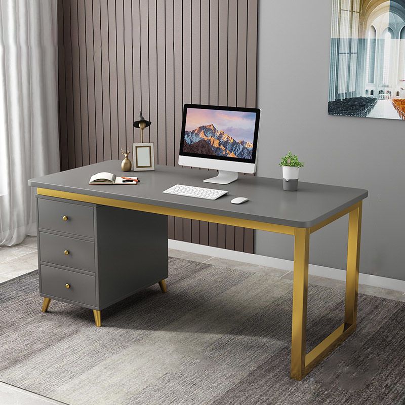 Rectangular 23.6"Wide Office Desk Glam Writing Desk with Drawers