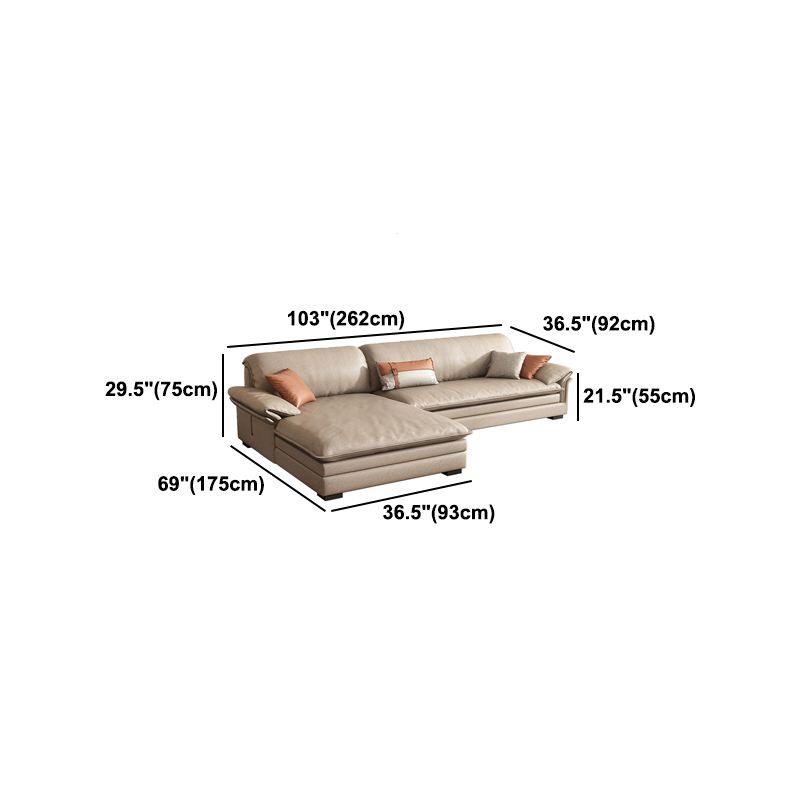 Faux Leather 29.5" H Sofa Modern Pillow Top Arm Sofa & Chaise