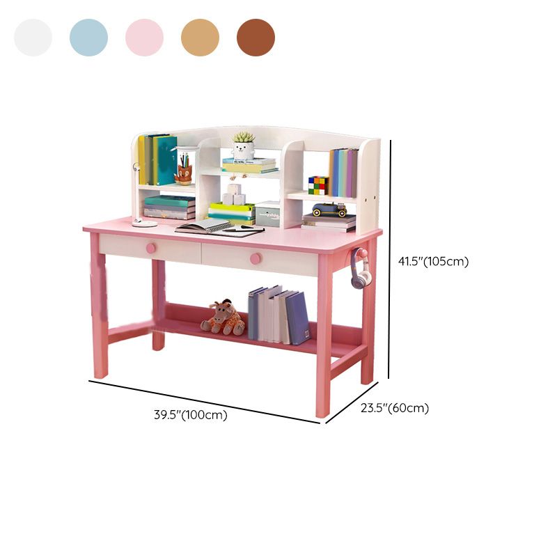 23.6" Width Kids Desks Solid Wood Writing Desks with Storage Drawer