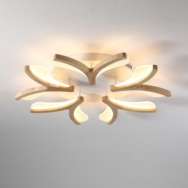 Wood Geometric Flush Mount Lights Contemporary Multi Lights Flush Mount Ceiling Lights