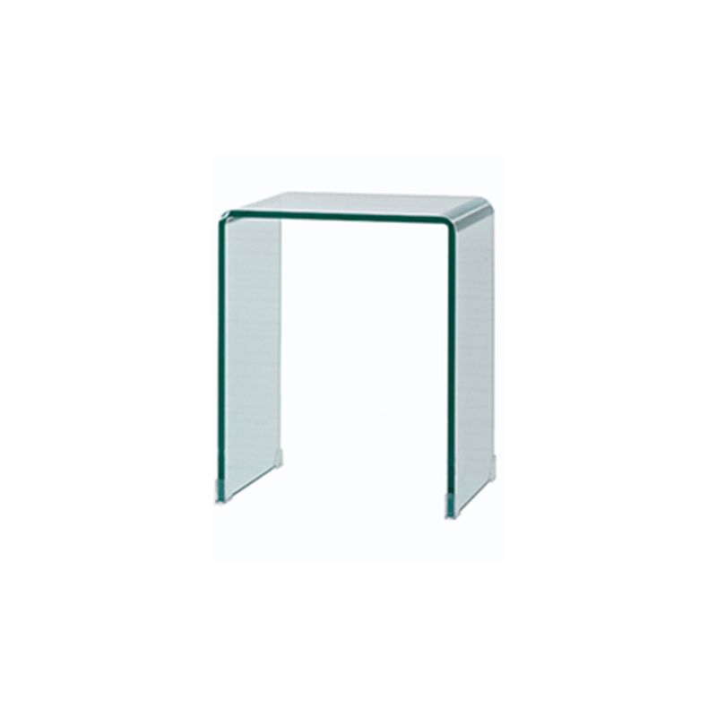 Glass Night Table, Contemporary Black/Clear Nightstand Or End Table