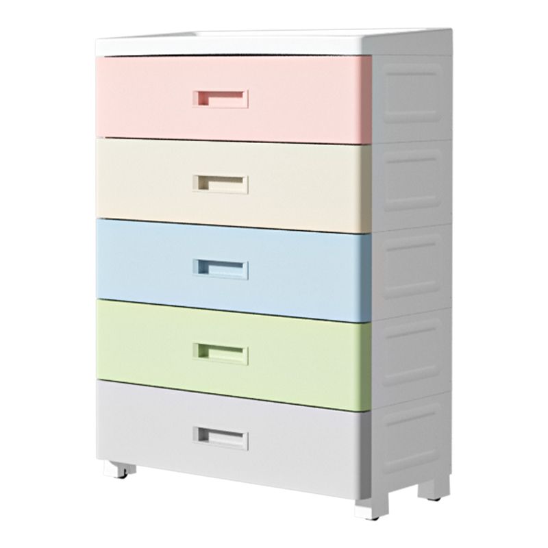 Scandinavian Plastic Kids Dressers Vertical Baby Dresser with Drawers