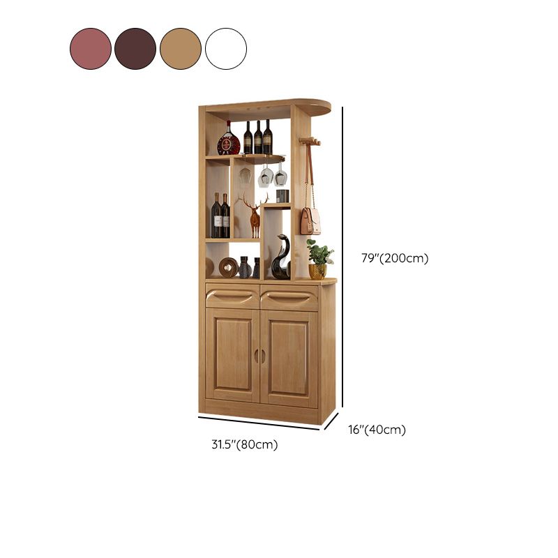Contemporary 78.74" H Cabinet Solid Wood Accent Cabinet with Door