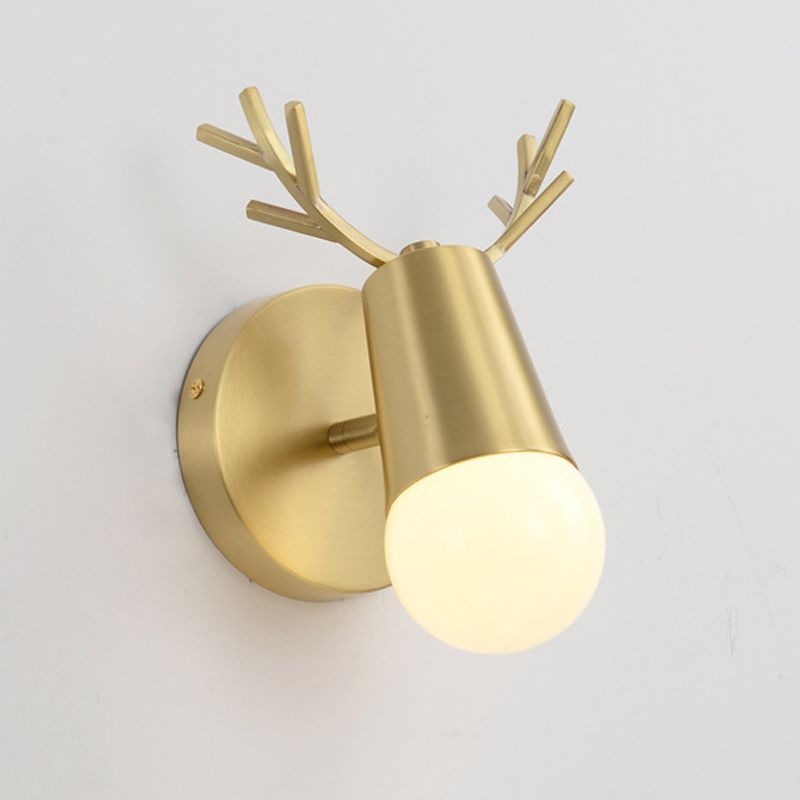 Modern Wall Light Fixture Antler-shaped Wall Mounted Lighting in Gold for Washroom