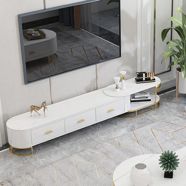 Open Storage Media Console TV Stand Glam TV Media Stand with Drawers