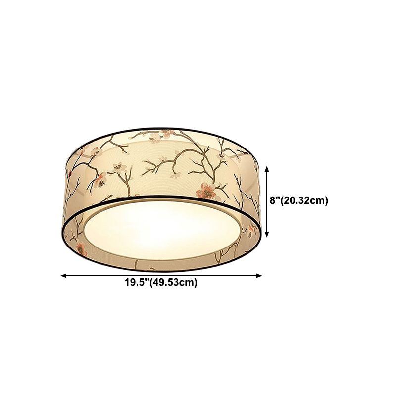 Multi Lights Ceiling Light Simple Flush Mount Ceiling Lamp with Fabric Shade for Bedroom