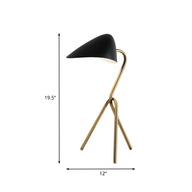 Abstract Desk Light Post Modern Metallic 1 Light Black and Brass Creative Table Lamp for Bedroom