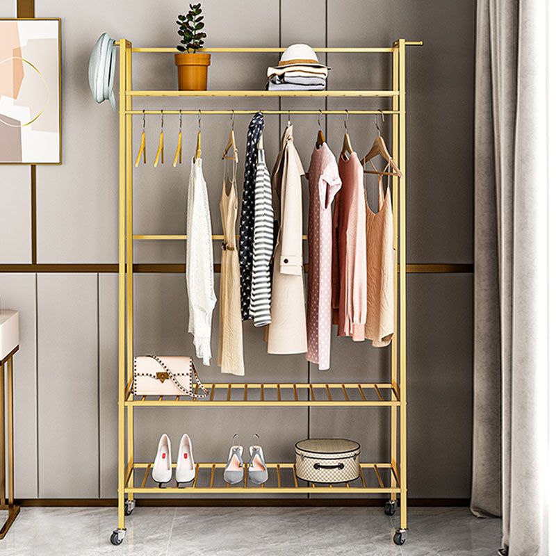 Glam Hall Stand Metal Free Standing Shelving Included Coat Rack