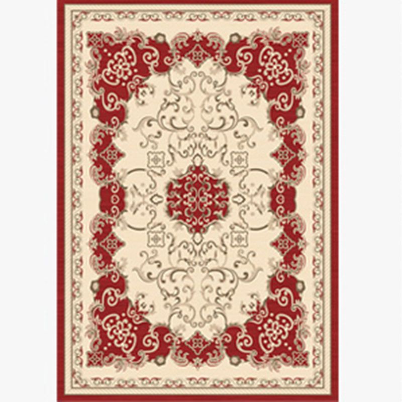 Natural Floral Printed Rug Victorian Polyester Carpet Non-Slip Backing Carpet for Living Room