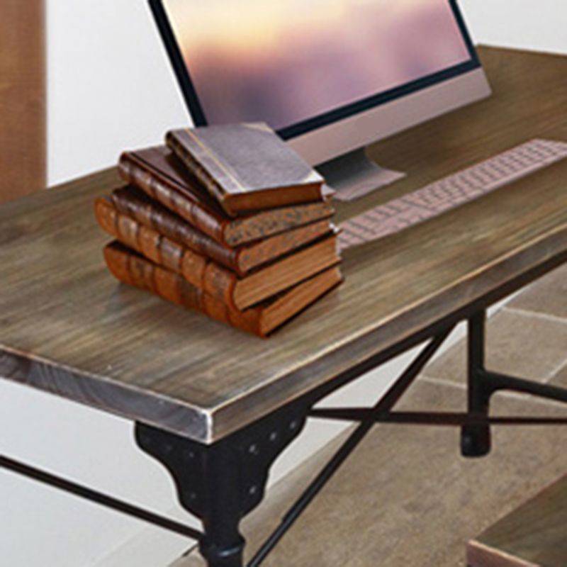 Industrial Solid Wood Office Desk Rectangular Writing Desk for Home