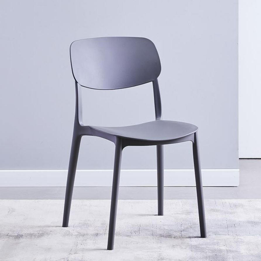 Scandinavian Plastic Dining Armless Chair Open Back Side Chairs for Home