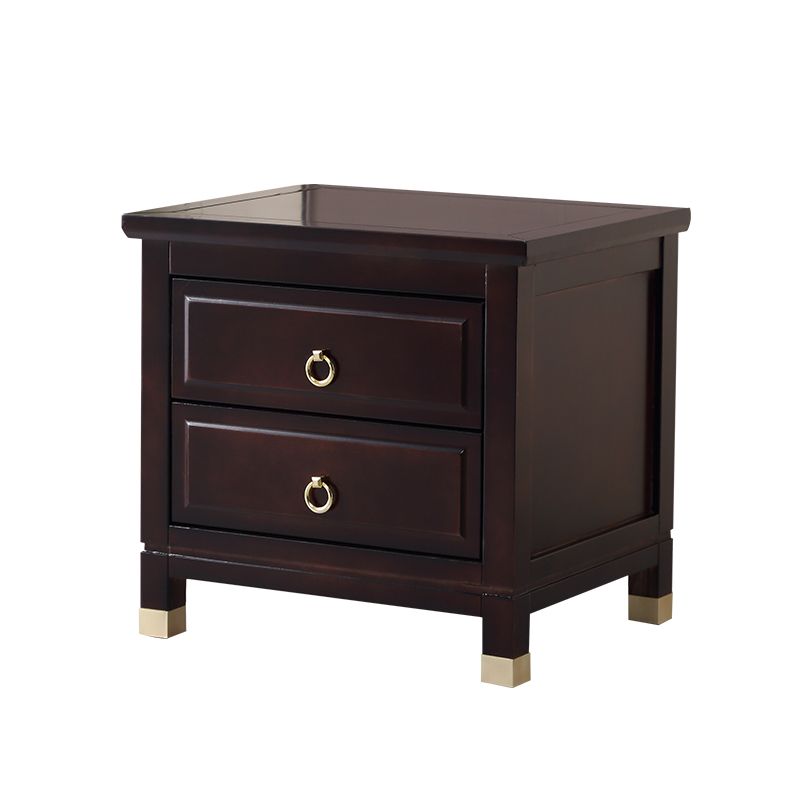 Traditional Accent Table Nightstand Antique Finish Drawer Storage Bed Nightstand