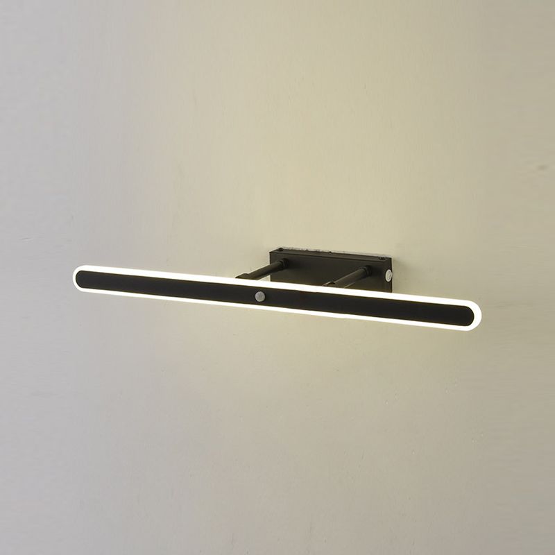 Moderne metalen ijdelheid Licht Zwart rechte LED Mirror Light voor badkamer