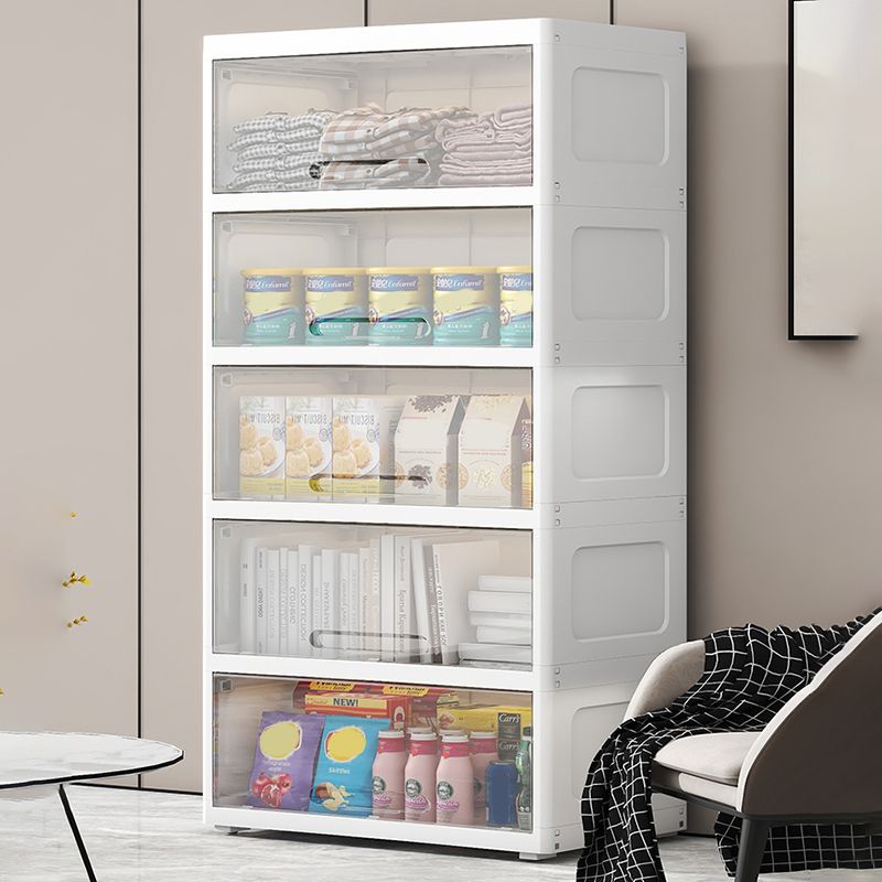 Modern Style Plastic Kids Closet Bedroom Youth Armoire with Door