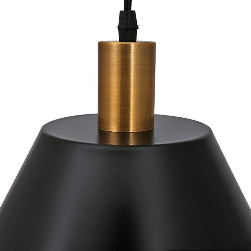 Conic Hanging Light Fixture Industrial Style Metal 1 Head Black Pendant Lighting with Hollow Out Design