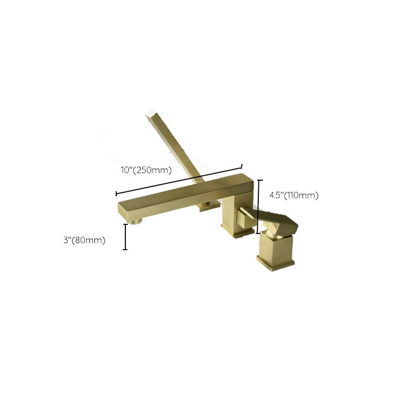 Modern Square Low Arc Faucet with Hand Shower Bathtub Faucet