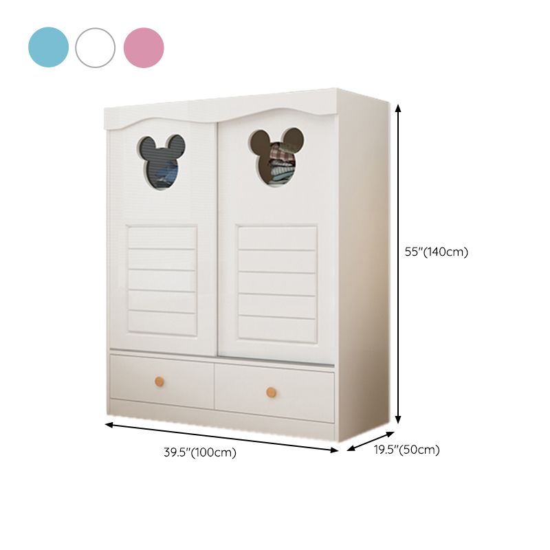 Contemporary Matte Kid's Wardrobe High Gloss Wooden Coat Locker