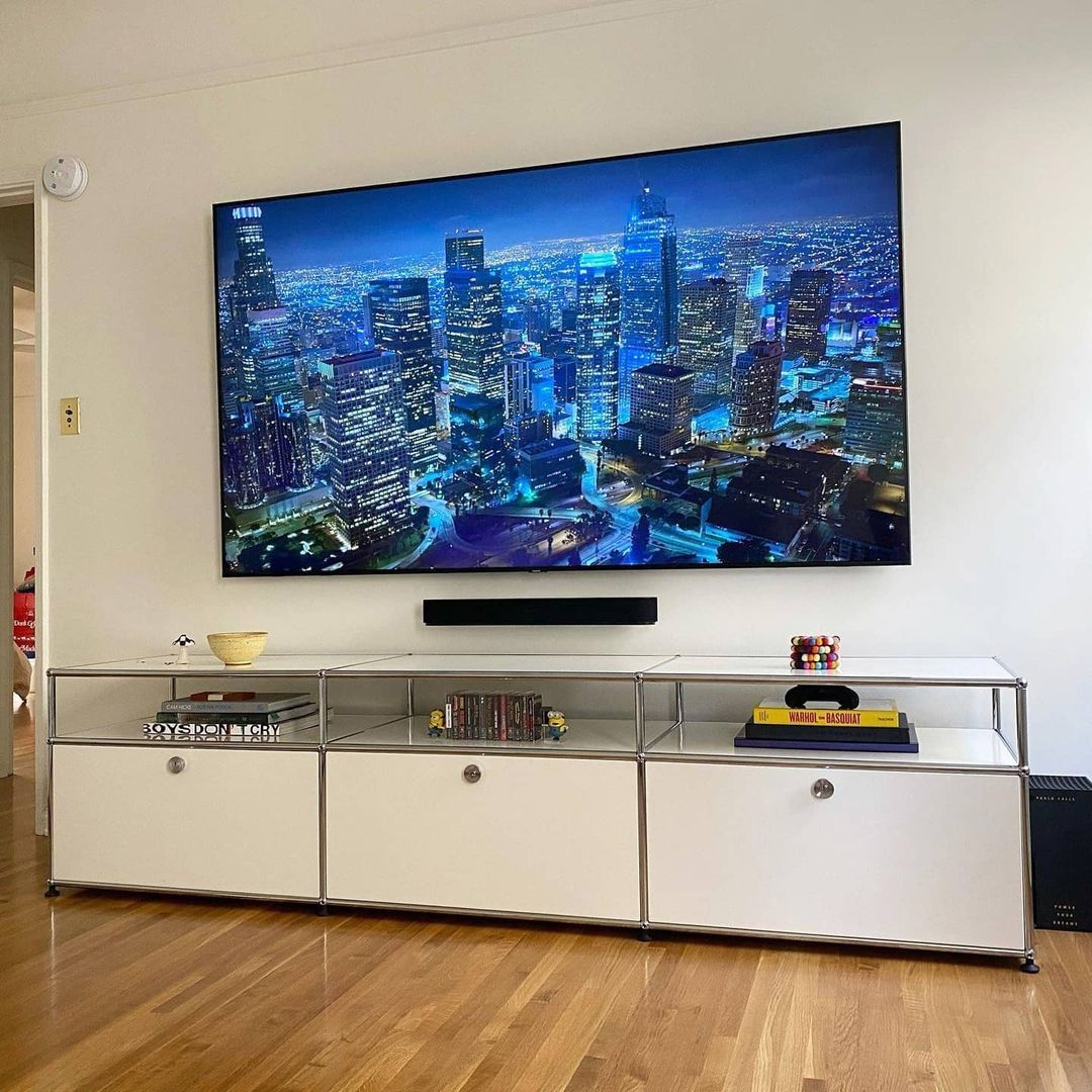 Modern Style White Sideboard Engineered Wood Sideboard for Living Room